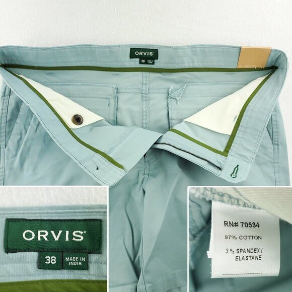 Orvis Sandstone Chino Shorts Stretch Men's 38 Waist NWT - Picture 3 of 11